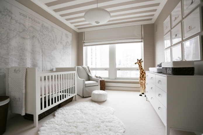 Kleurenschema voor het ontwerp van een babykamer