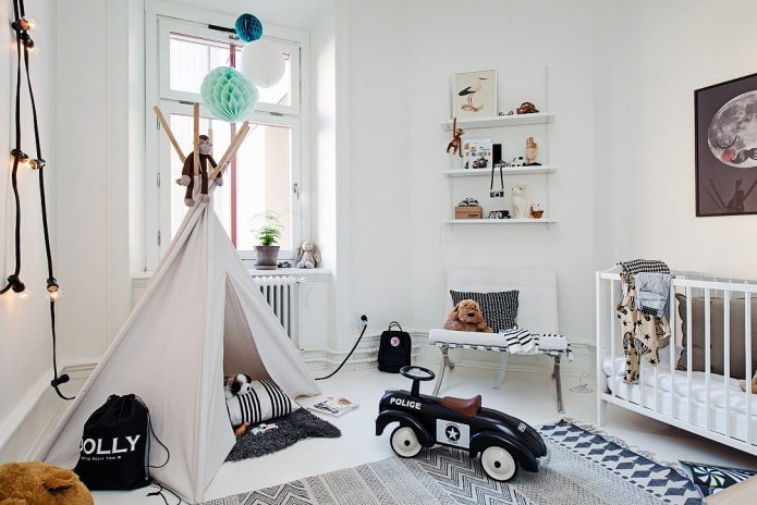 babykamer in Scandinavische stijl