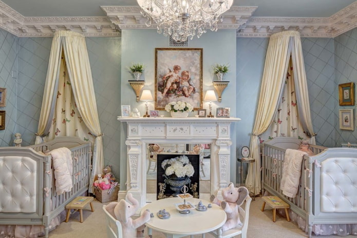ontwerp van een babykamer voor een tweeling