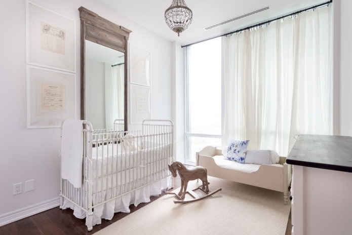Kleurenschema voor het ontwerp van een babykamer