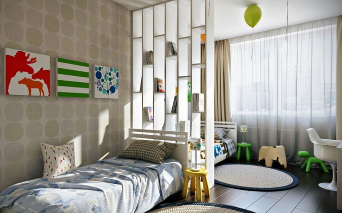 slaapkamer voor gemengde schoolkinderen