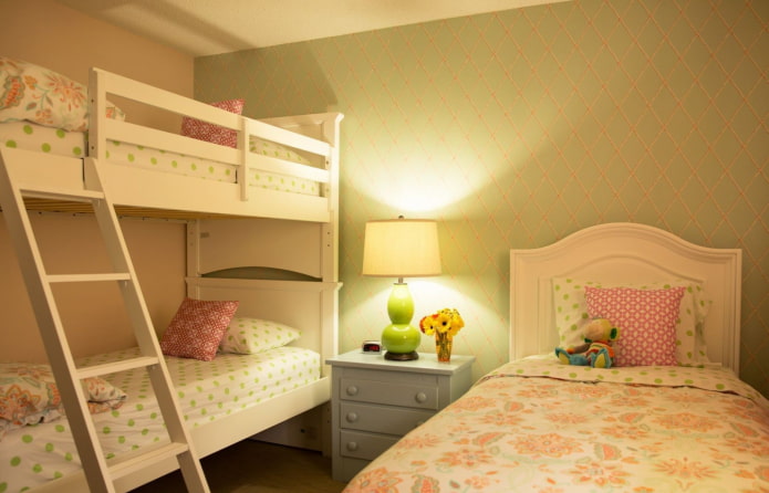 verlichting in een slaapkamer voor drie kinderen