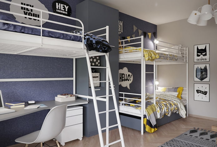 het inrichten van een slaapkamer voor drie kinderen