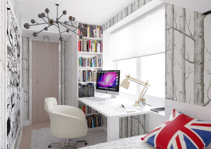 Ontwerp van een kamer in een Chroesjtsjovka voor een tiener