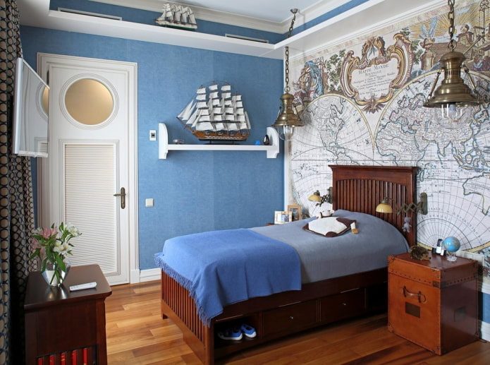 decoratie van een kinderkamer in maritieme stijl