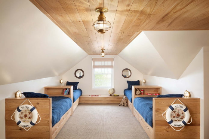 kleurenschema van een kinderkamer in maritieme stijl