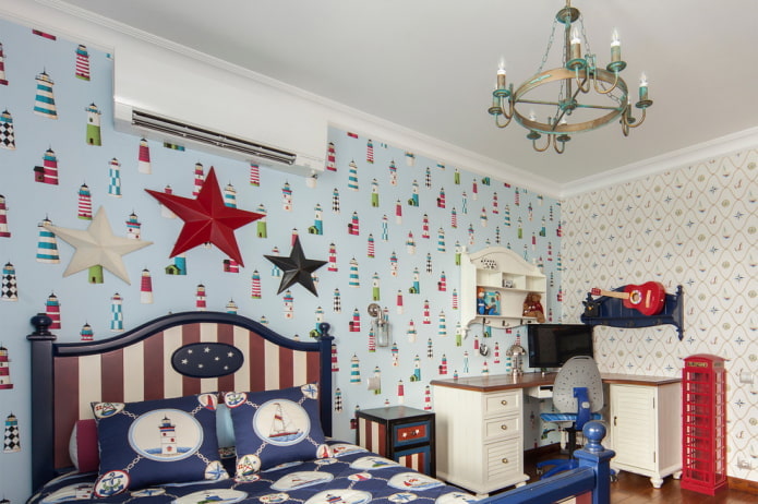 kinderkamerontwerp in maritieme stijl