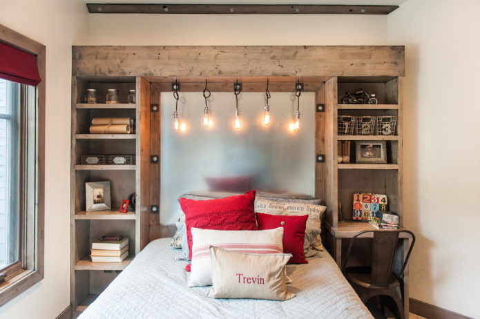 verlichtingsontwerp in het interieur van een kinderkamer in een stedelijke stijl