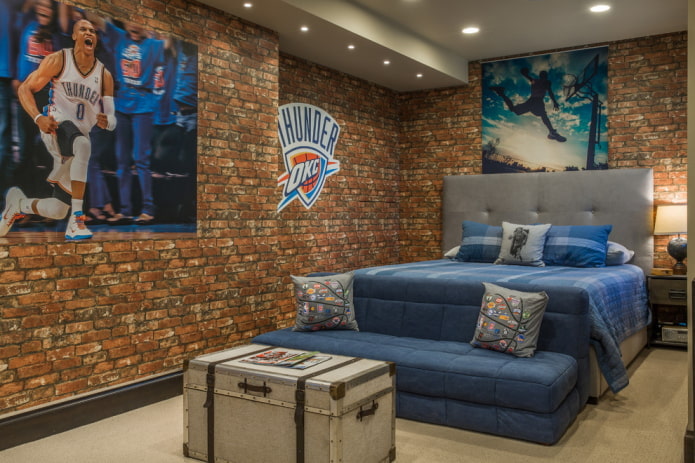 interieur van een tienerkamer in loftstijl
