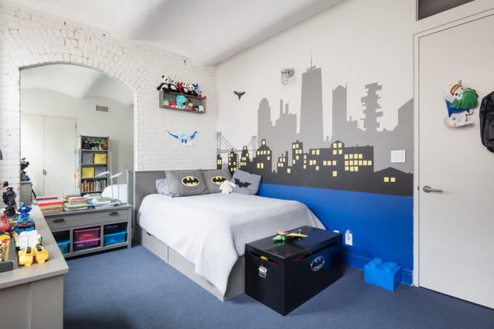 interieur van een jongenskamer in loftstijl