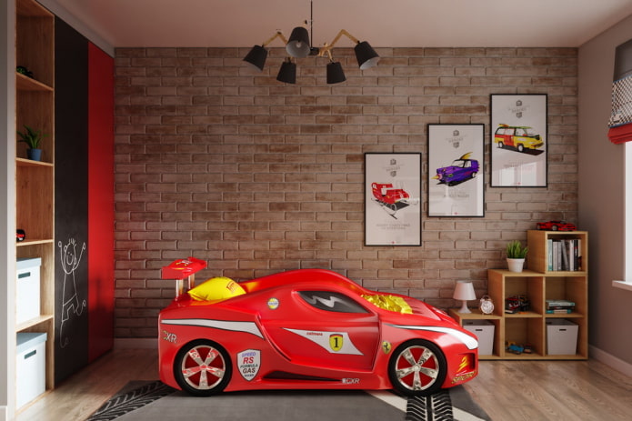 interieur van een jongenskamer in loftstijl