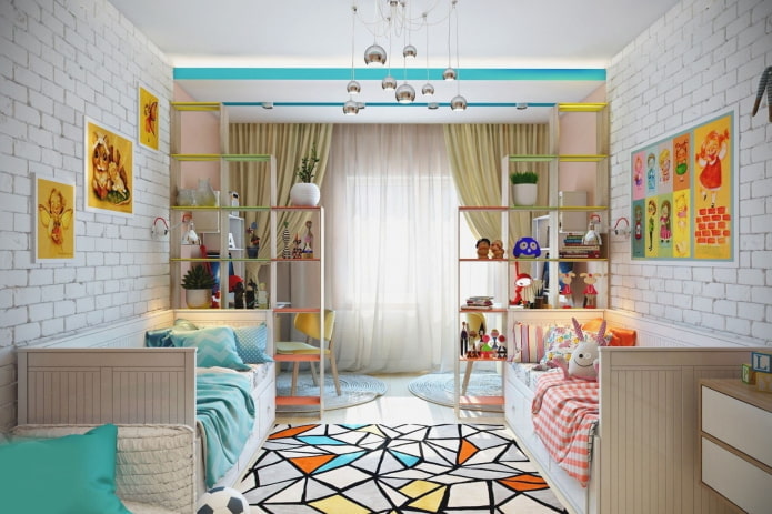 kleurenschema van een kinderkamer in industri?le stijl