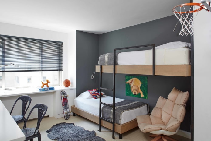 stapelbedmodel in een tienerkamer