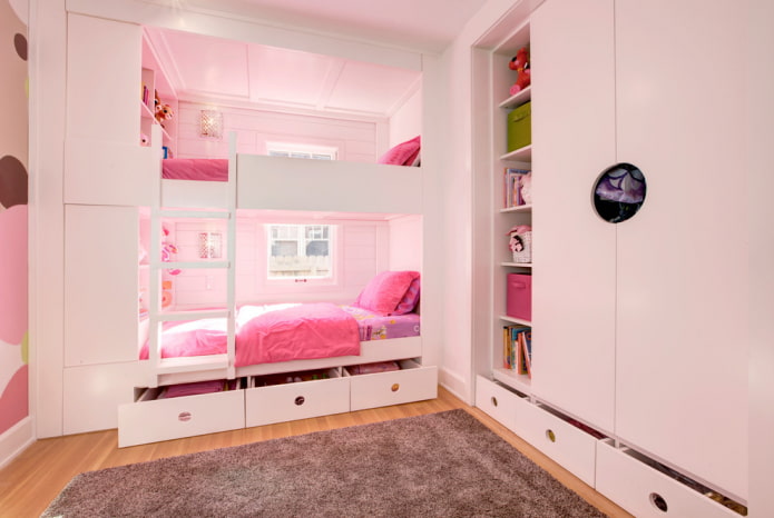 tweelaags model met lades in de kinderkamer