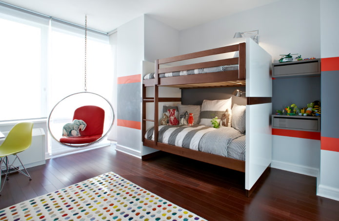 standaard stapelbed in een kinderkamer