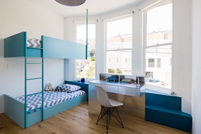 tweelaags model in de kinderkamer voor jongens