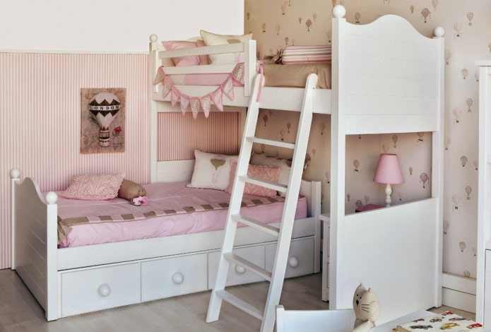 tweelaags model in de kinderkamer voor meisjes
