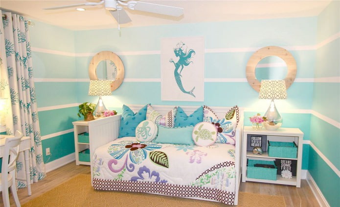 turquoise babykamer voor een meisje