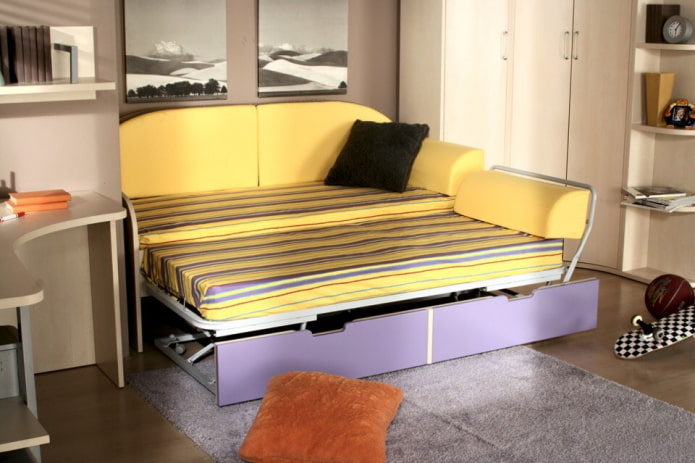 opvouwbare bank in de kinderkamer