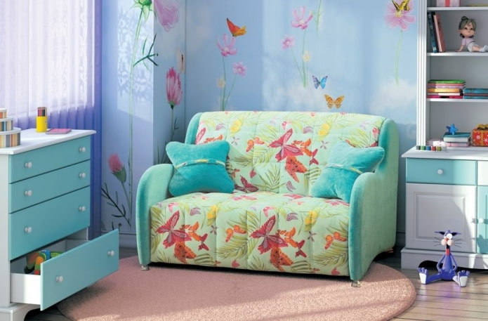 opvouwbare bank in de kinderkamer