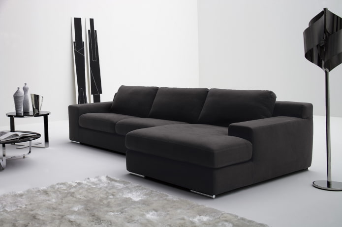 bankmodel met ottoman in een minimalistische stijl