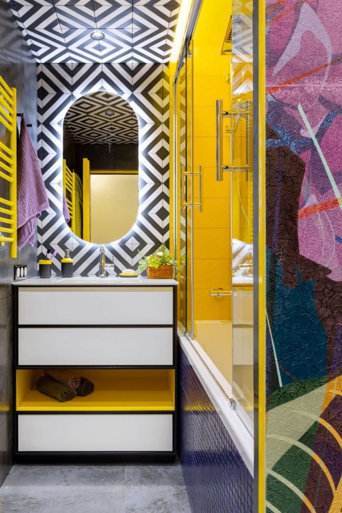 Afwerking als decoratie van de badkamer