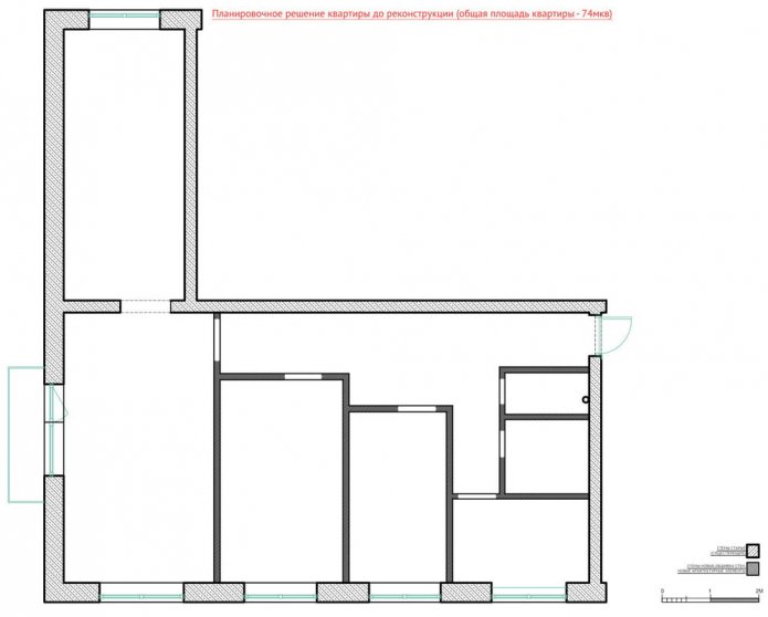 schema van een 4-kamerappartement