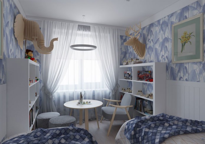 witte tule in een kinderkamer