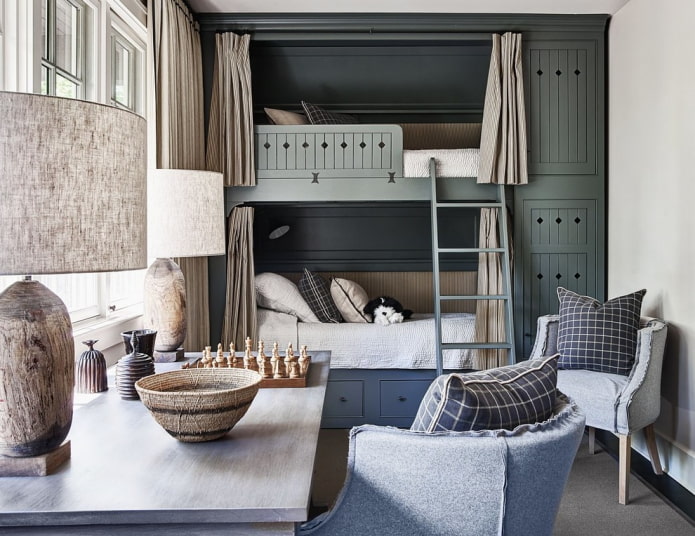 interieur van een slaapkamer voor twee kinderen