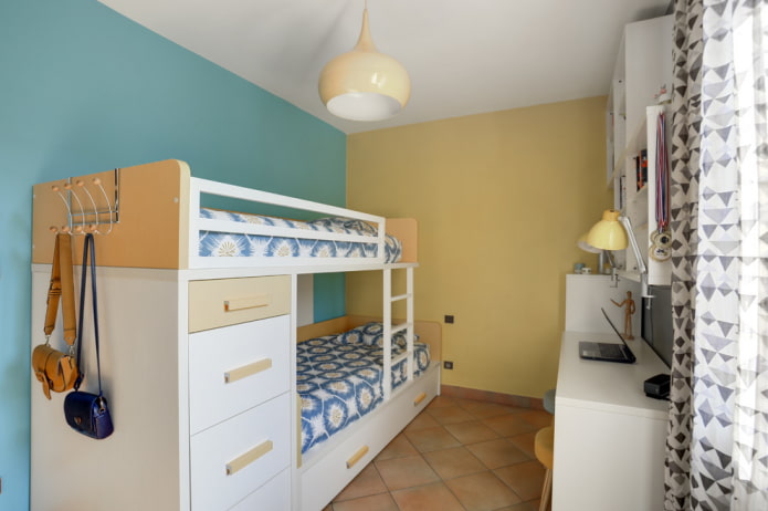 interieur van een slaapkamer voor twee kinderen