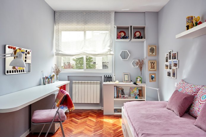 inrichting van een kinderkamer met 9 vierkanten