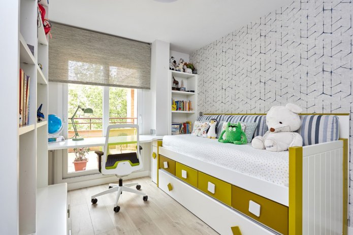inrichting van een kinderkamer met 9 vierkanten