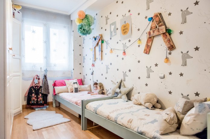 slaapkamer van 9 vierkante meter voor twee kinderen
