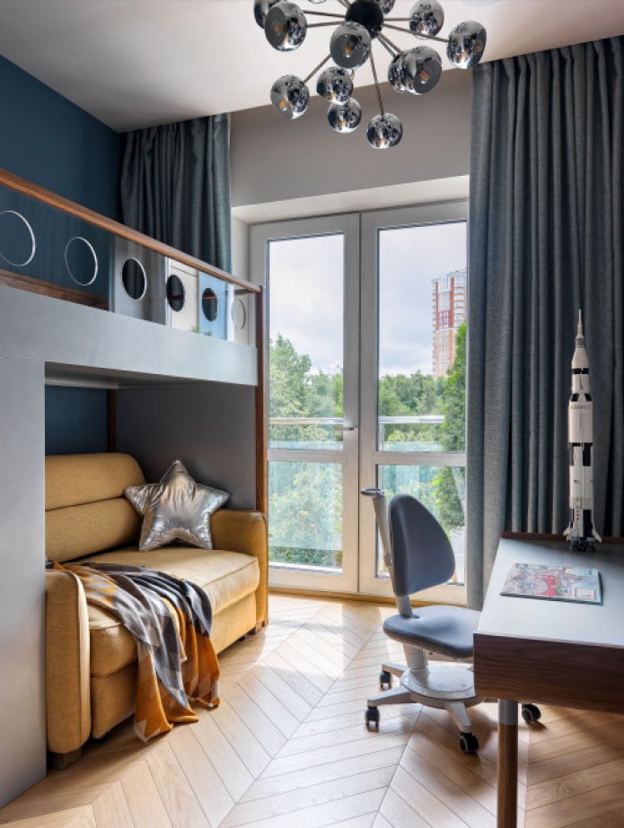 bank in een kinderkamer