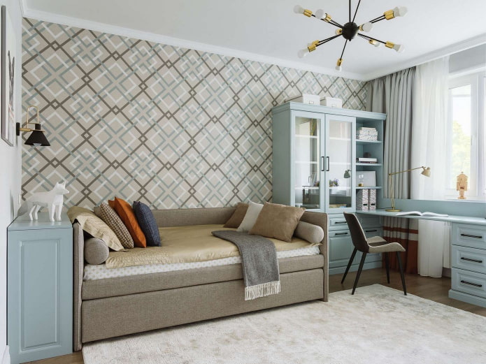 ingetogen design van een kinderkamer