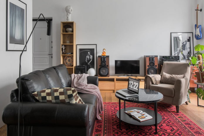Woonkamerontwerp in een tweekamerappartement