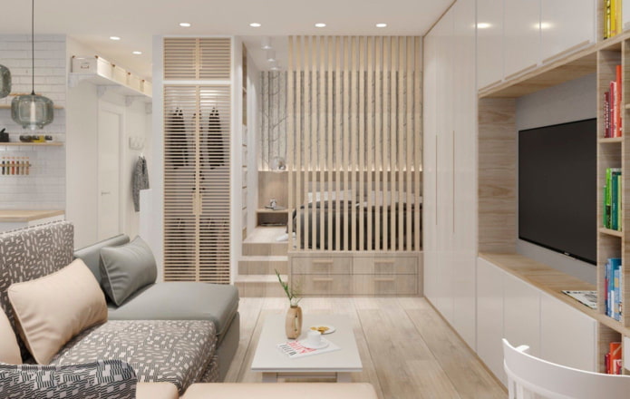 Ontwerp van een klein appartement in lichte kleuren