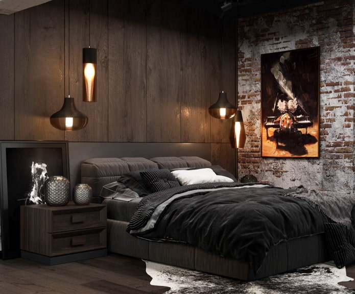 Slaapkamer in loftstijl