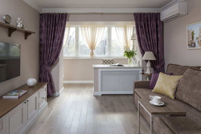 bureau op het balkon