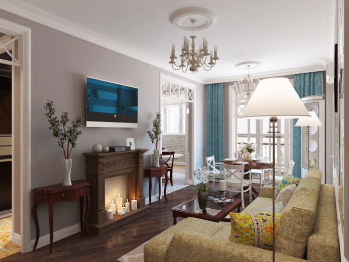 ontwerp van een rechthoekige woonkamer