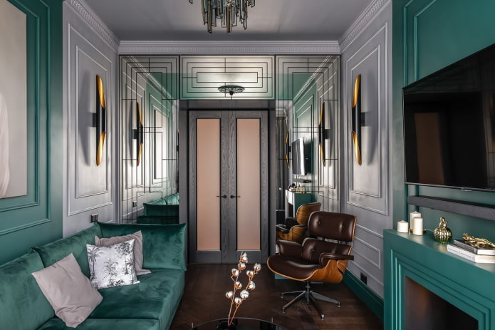 turquoise woonkamer