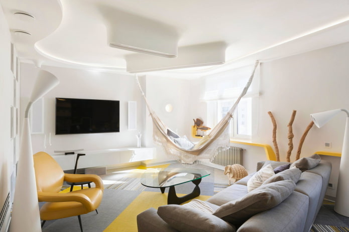 Woonkamer met hangmat