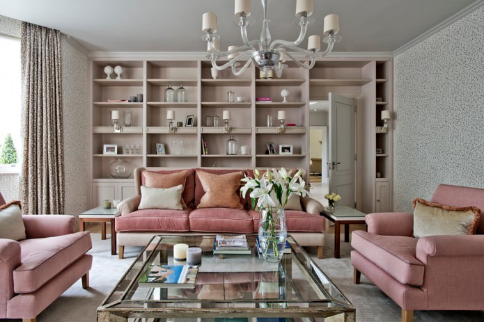 stoffig roze bank