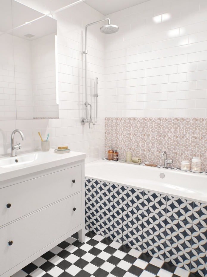 badkamer in het ontwerp van een appartement van 100 m?.