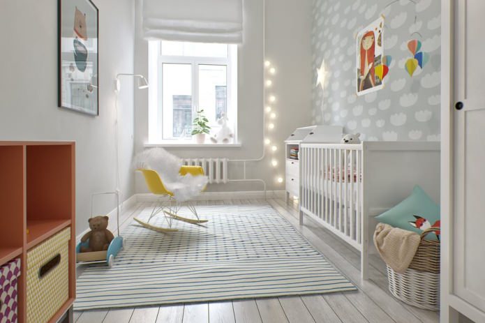 kinderkamer in het ontwerpproject van een appartement van 100 m?.