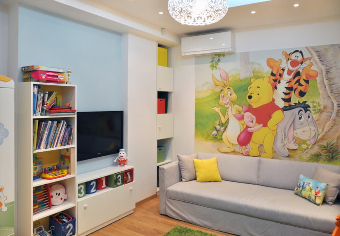 cartoonfiguren op fotobehang