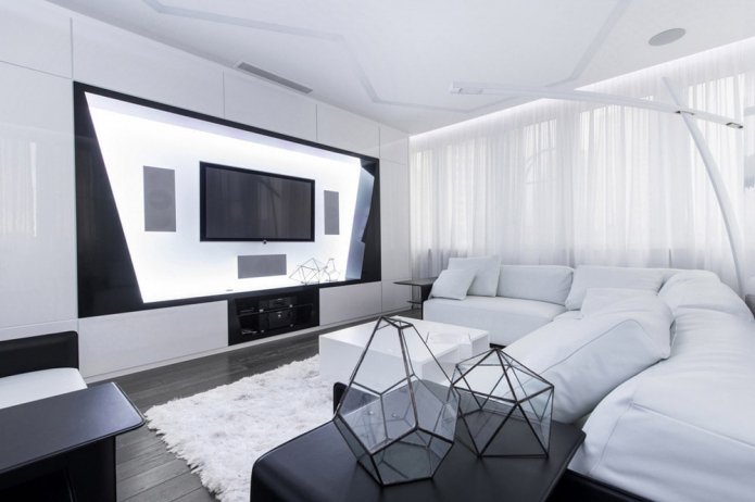 woonkamer in hightech stijl