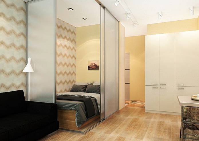 verborgen bed achter schuifpanelen