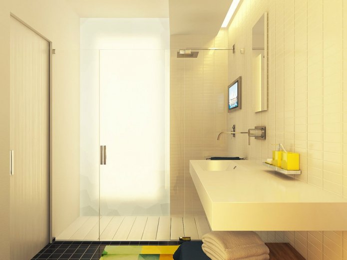 badkamer in het ontwerpproject van een studio van 29 m?.