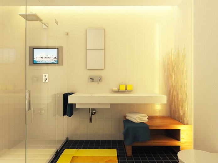 badkamer in het ontwerpproject van een studio van 29 m?.
